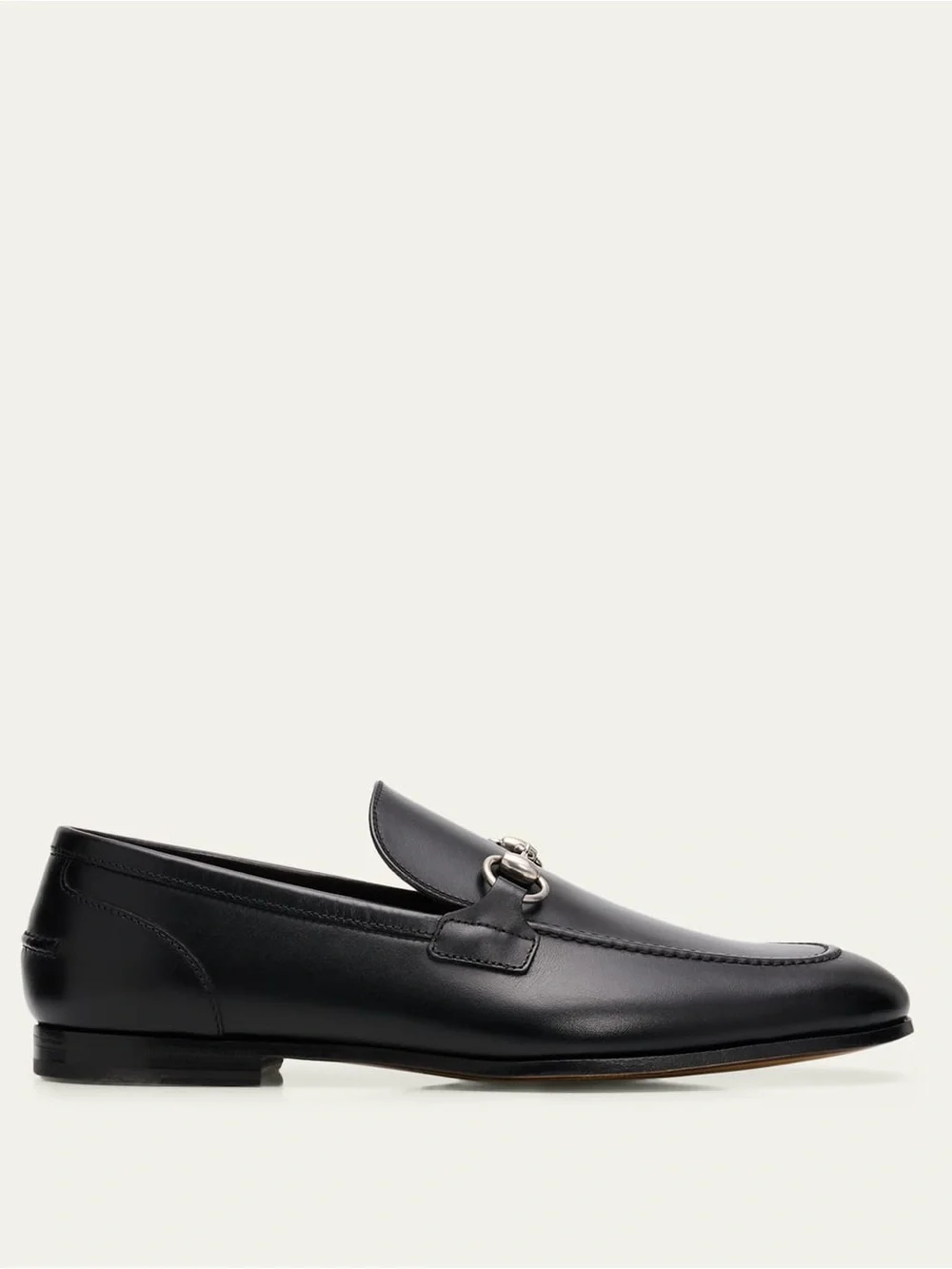 Gucci Men's Jordaan Moccasin Leather Bit Loafers in Black NWOB